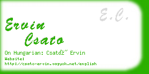 ervin csato business card